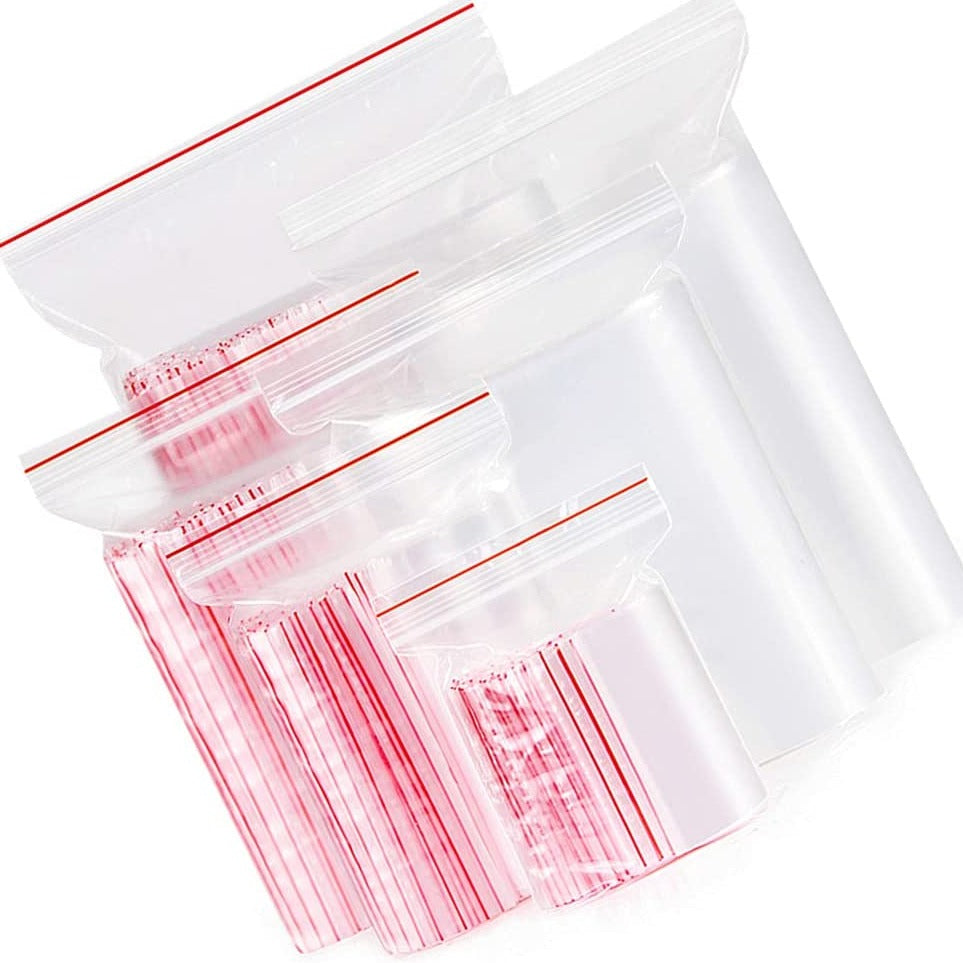 Small Clear Poly Zipper Bags Reclosable Ziplock Storage Plastic