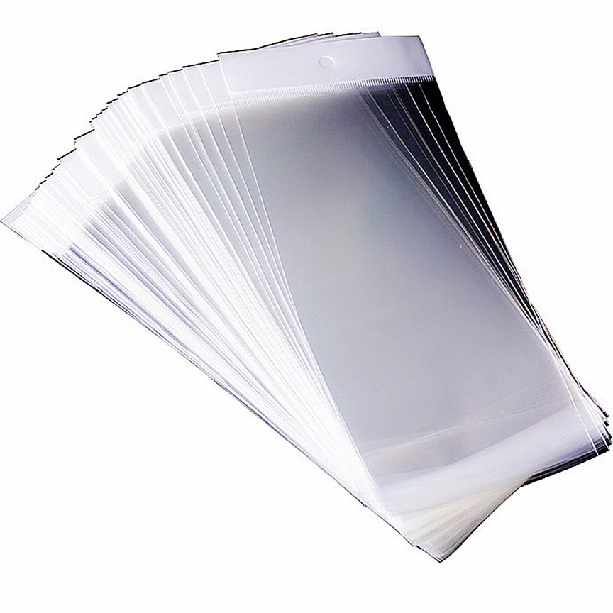 Yusland 5x4.5" 200 Clear Hang Hole Bags Lip and Tape Self Sealing Reclosable OPP Baggies Jewelry Storage Plastic