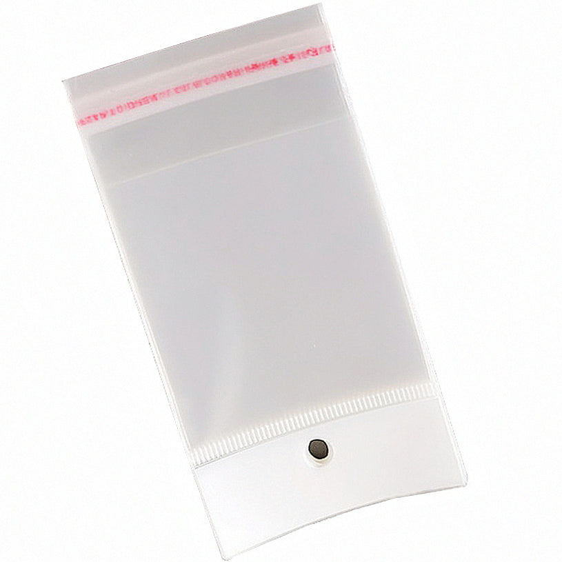 Yusland 5.8x7" 200 Clear Hang Hole Small Medium Lip and Tape Bags Beads Pill Reclosable OPP Baggies Jewelry Storage Plastic