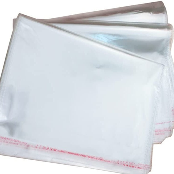 Yusland 300 Count - 11” X 12” Resealable Reclosable Self Seal Crystal Clear Cello Lip and Tape OPP Bags for Packaging, Clothing, Magazines, Party Favors, Bulk