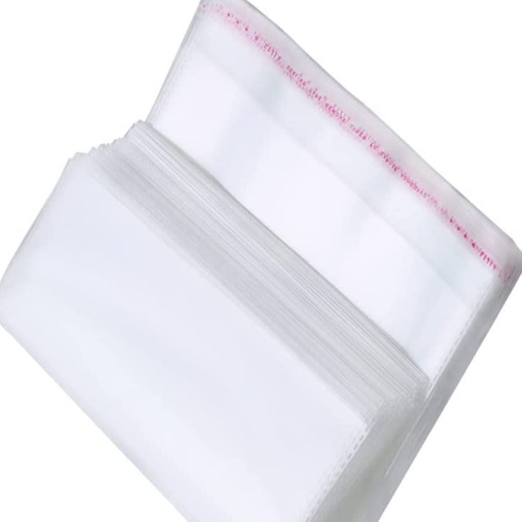 Yusland 300 Count - 6” X 8” Resealable Self Seal Clear Cello Cellophane Poly Bags for Packaging, Clothing, Magazines, Party Favors, Bulk