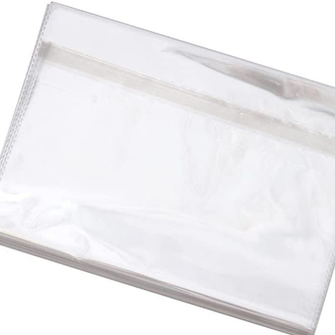 Yusland 200 Count - 9” X 12” Resealable Self Seal Clear Cello Cellophane Poly Bags for Packaging, Clothing, Magazines, Party Favors, Bulk