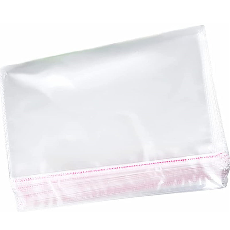 Yusland 100 Count - 14” X 19” Resealable Reclosable Self Seal Clear Cello Lip and Tape Poly Bags for Packaging, Clothing, Magazines, Party Favors, Bulk