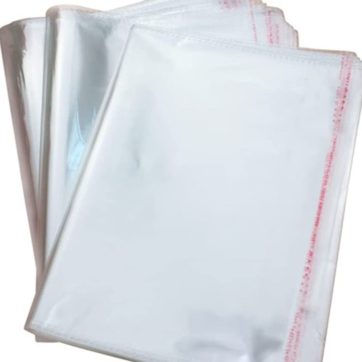 Yusland 100 Count - 9” X 13” Resealable Self Seal Clear Cello Cellophane OPP Bags for Packaging, Clothing, Magazines, Party Favors, Bulk