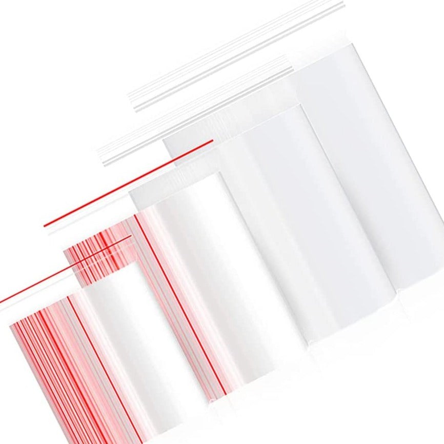 Yusland 300 Bags 6x8.5" 2Mil Clear Reclosable Zip Self Seal Plastic Resealable Poly Zipper Disposable Food Storage Household Supplies