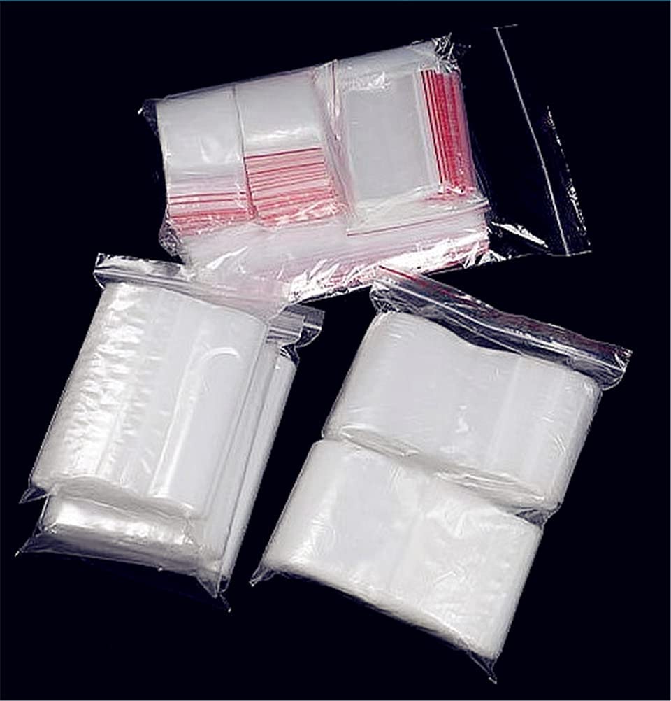 400 Pack 2 Mil Small Clear Plastic Reclosable Bags, 2 Assorted Sizes,  1.5x1.5 Inch, 2x2 Inch Clear Durable Plastic Resealable Zipper Baggies for
