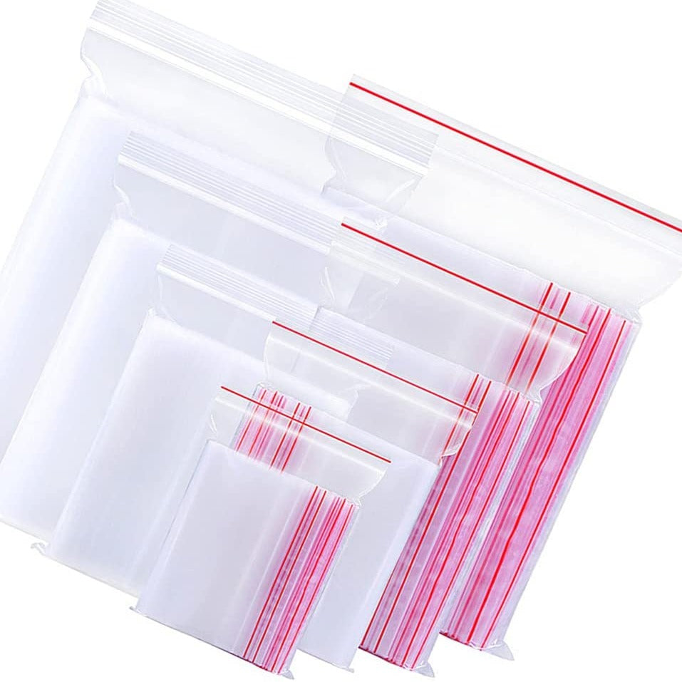 Yusland 300 Bags 4.5x6" 2Mil Clear Reclosable Zip Self Seal Plastic Resealable Poly Zipper Disposable Food Storage Household Supplies